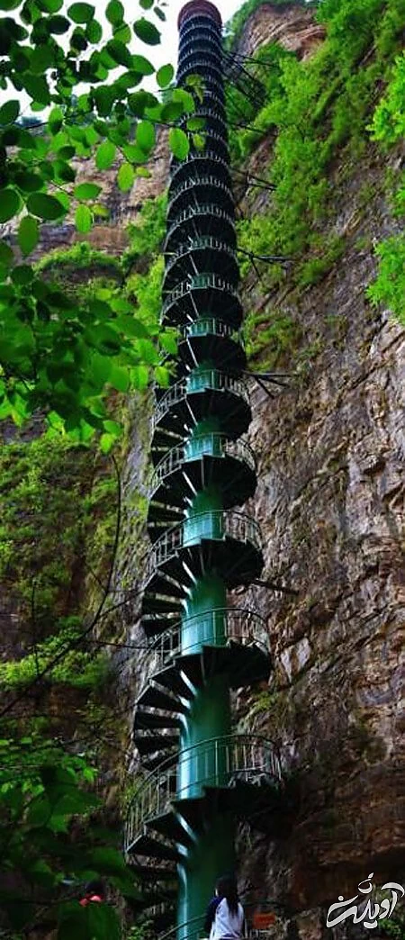 تصاویری از پلکان کوه تایهانگ چین تصویر پلکان مارپیچ کوه تایهانگ در چین, قله ی کوه تایهانگ چین, ارتفاع کوه تایهانگ چین